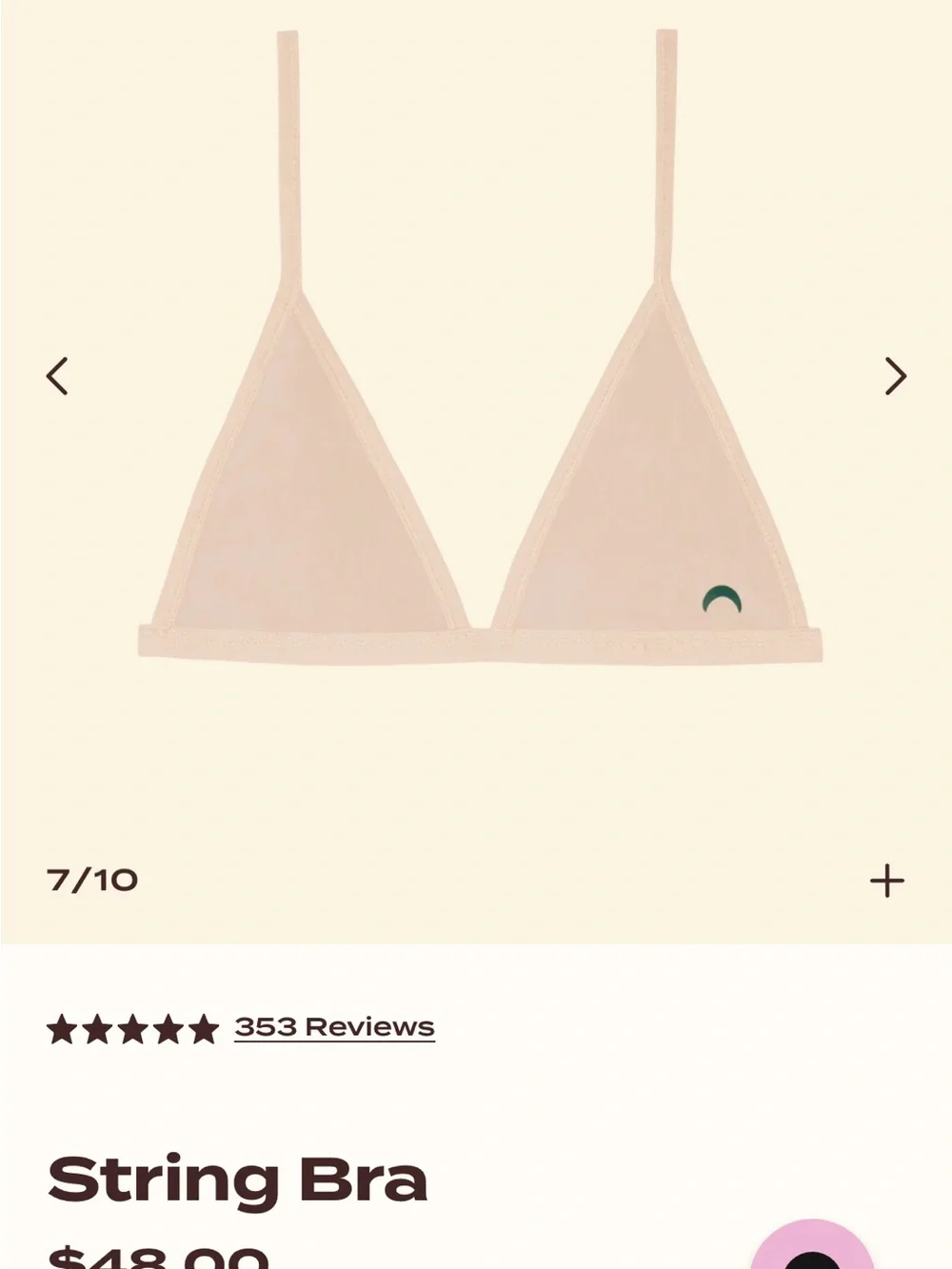 String Bra in Nude and Black xs - 2-Pack